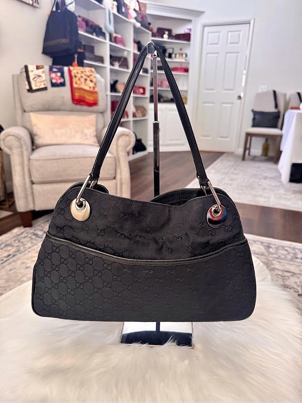Gucci GG Canvas Eclipse Medium Tote or Shoulder Bag